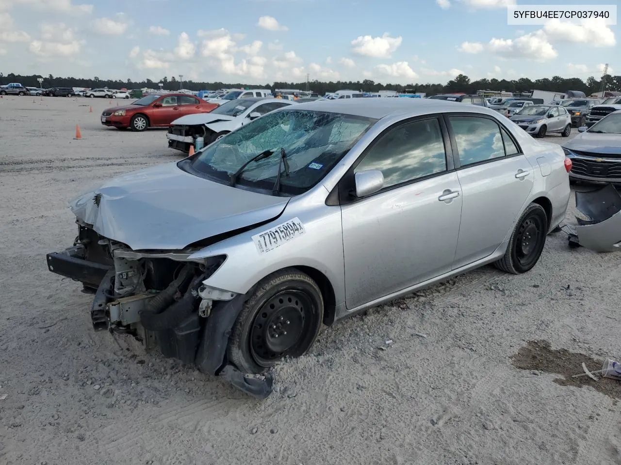 2012 Toyota Corolla Base VIN: 5YFBU4EE7CP037940 Lot: 77915894