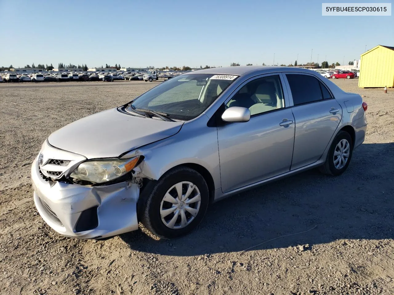 2012 Toyota Corolla Base VIN: 5YFBU4EE5CP030615 Lot: 78308914