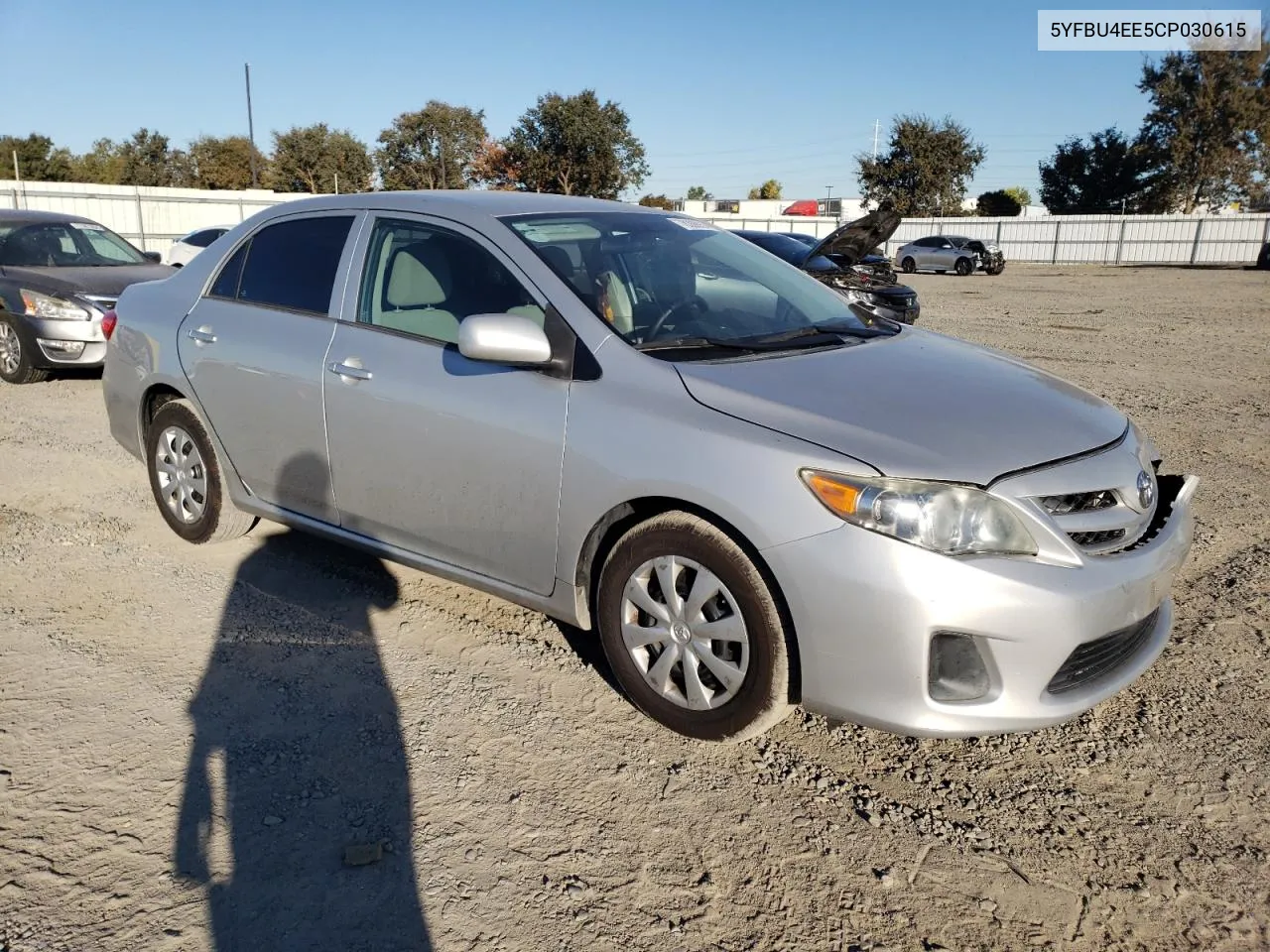 2012 Toyota Corolla Base VIN: 5YFBU4EE5CP030615 Lot: 78308914