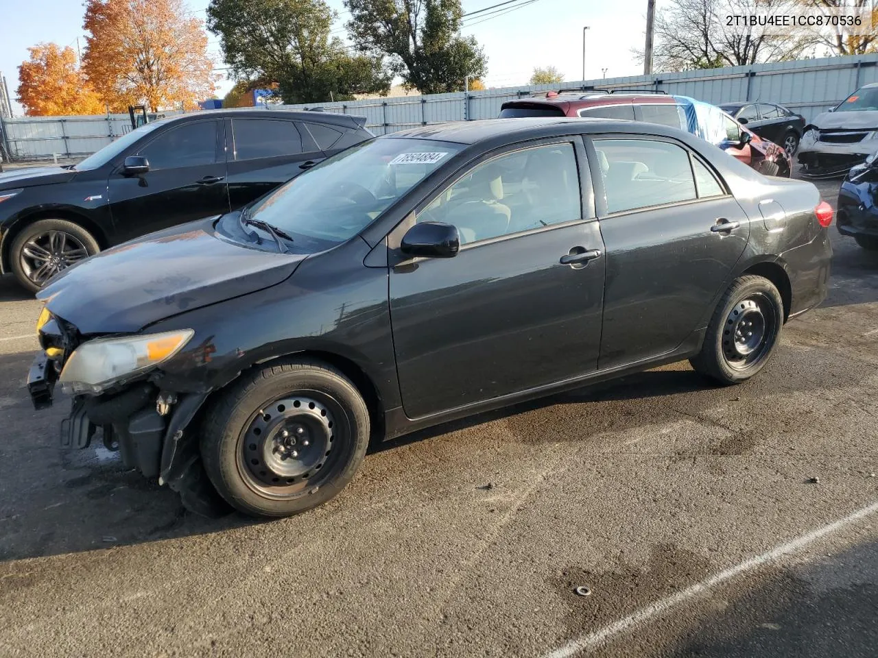 2012 Toyota Corolla Base VIN: 2T1BU4EE1CC870536 Lot: 78504884