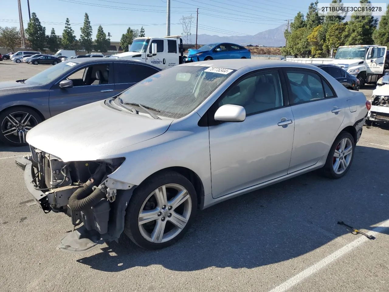 2012 Toyota Corolla Base VIN: 2T1BU4EE3CC819278 Lot: 78778344