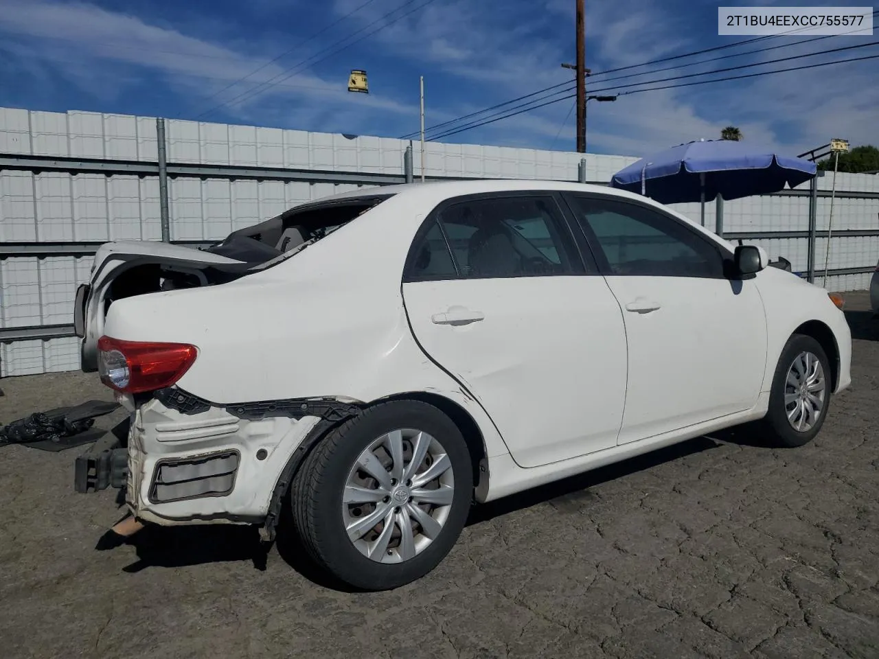 2012 Toyota Corolla Base VIN: 2T1BU4EEXCC755577 Lot: 79128184