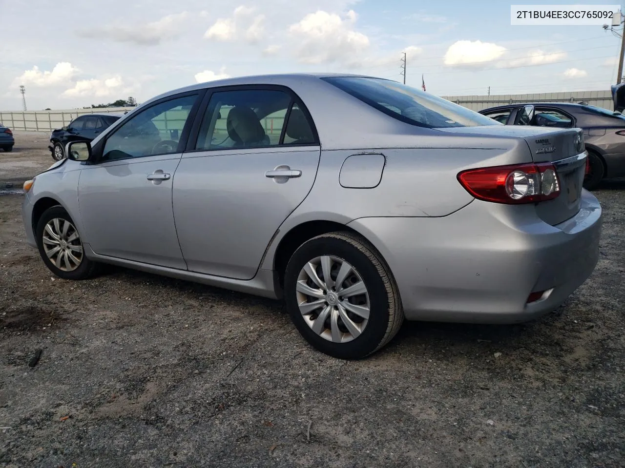 2012 Toyota Corolla Base VIN: 2T1BU4EE3CC765092 Lot: 80333074