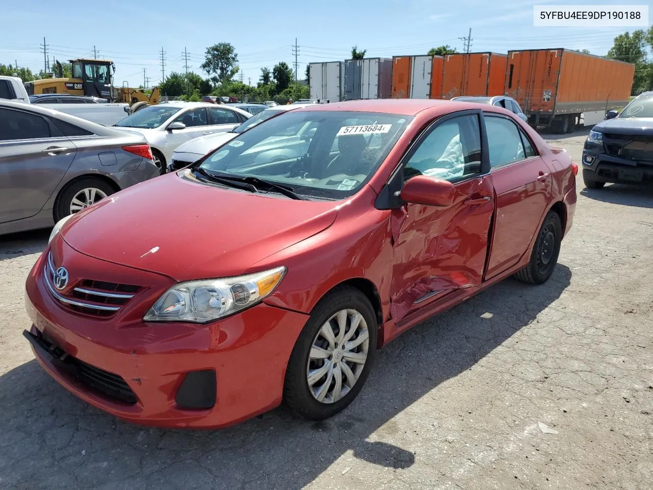 2013 Toyota Corolla Base VIN: 5YFBU4EE9DP190188 Lot: 57113684