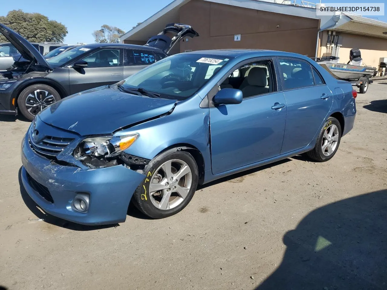 2013 Toyota Corolla Base VIN: 5YFBU4EE3DP154738 Lot: 70618254