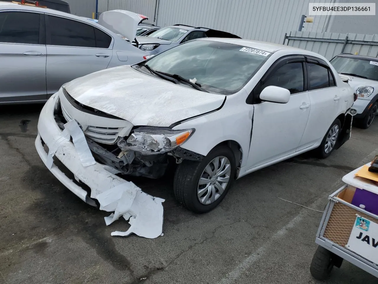 2013 Toyota Corolla Base VIN: 5YFBU4EE3DP136661 Lot: 72207874