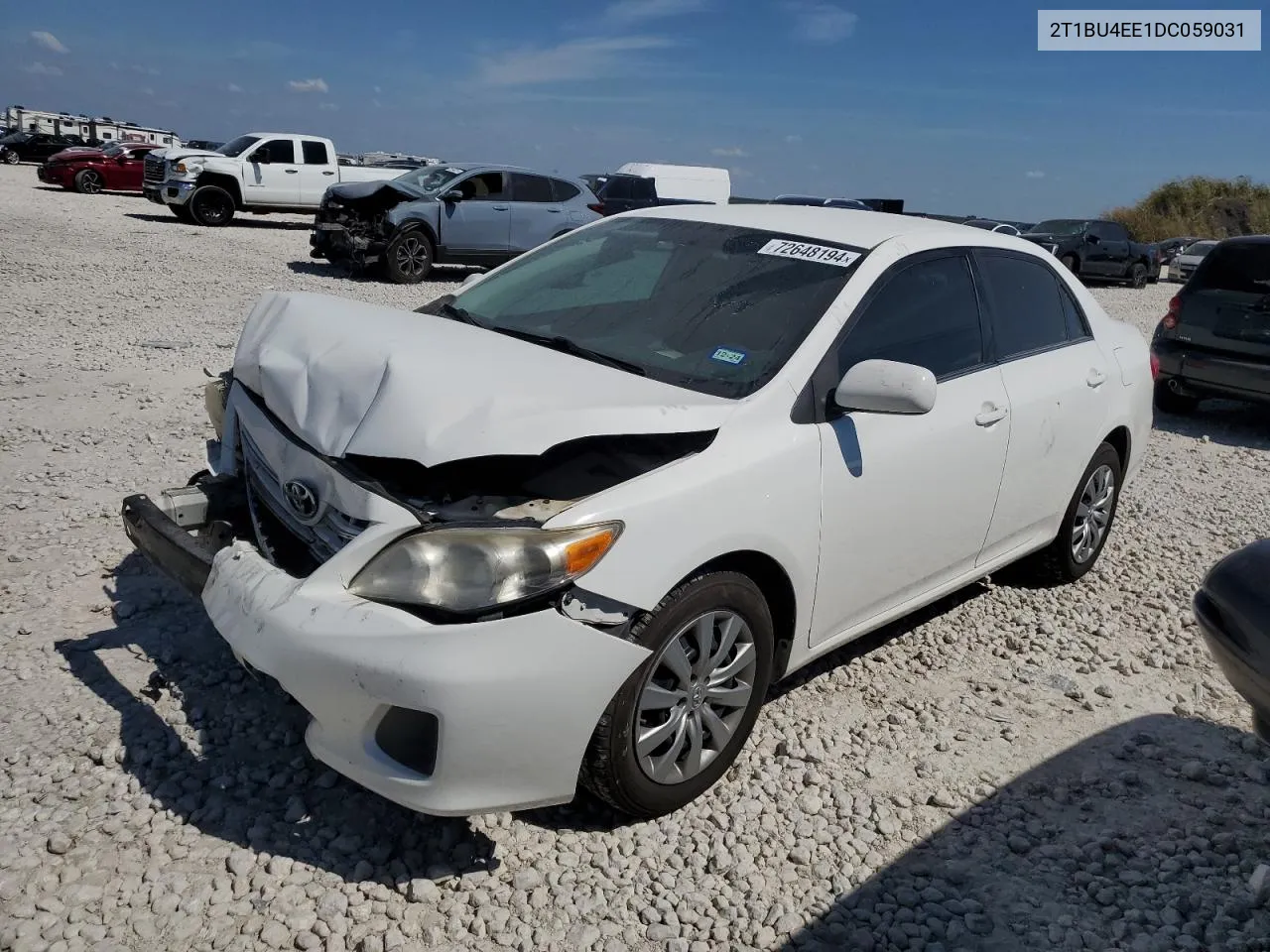 2013 Toyota Corolla Base VIN: 2T1BU4EE1DC059031 Lot: 72648194