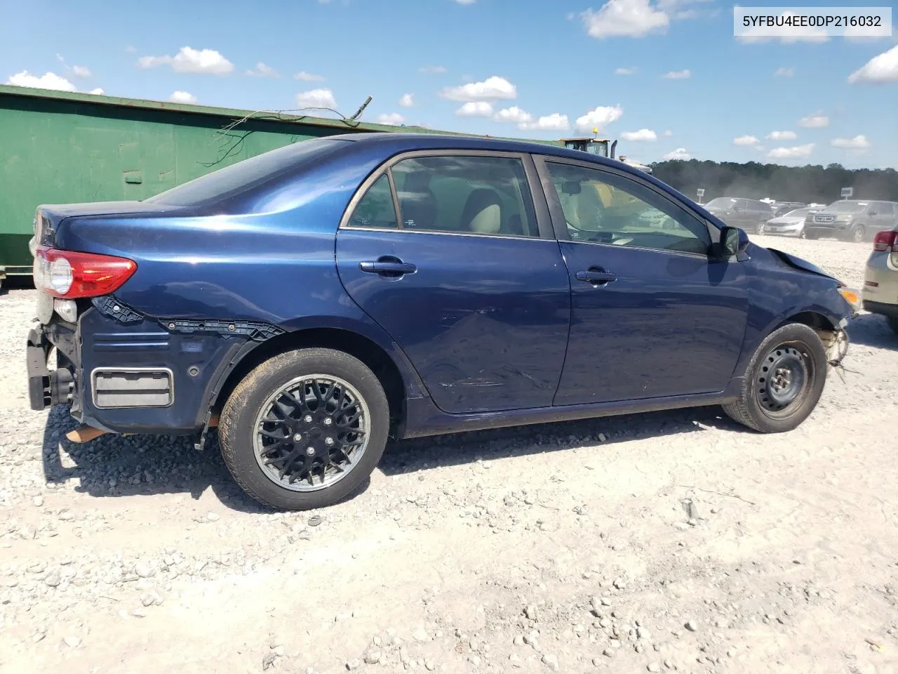 2013 Toyota Corolla Base VIN: 5YFBU4EE0DP216032 Lot: 74327334