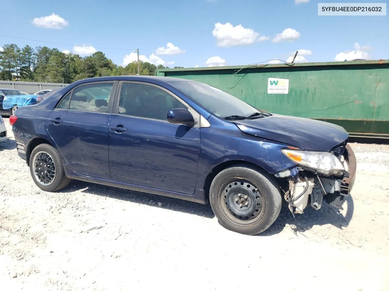 2013 Toyota Corolla Base VIN: 5YFBU4EE0DP216032 Lot: 74327334