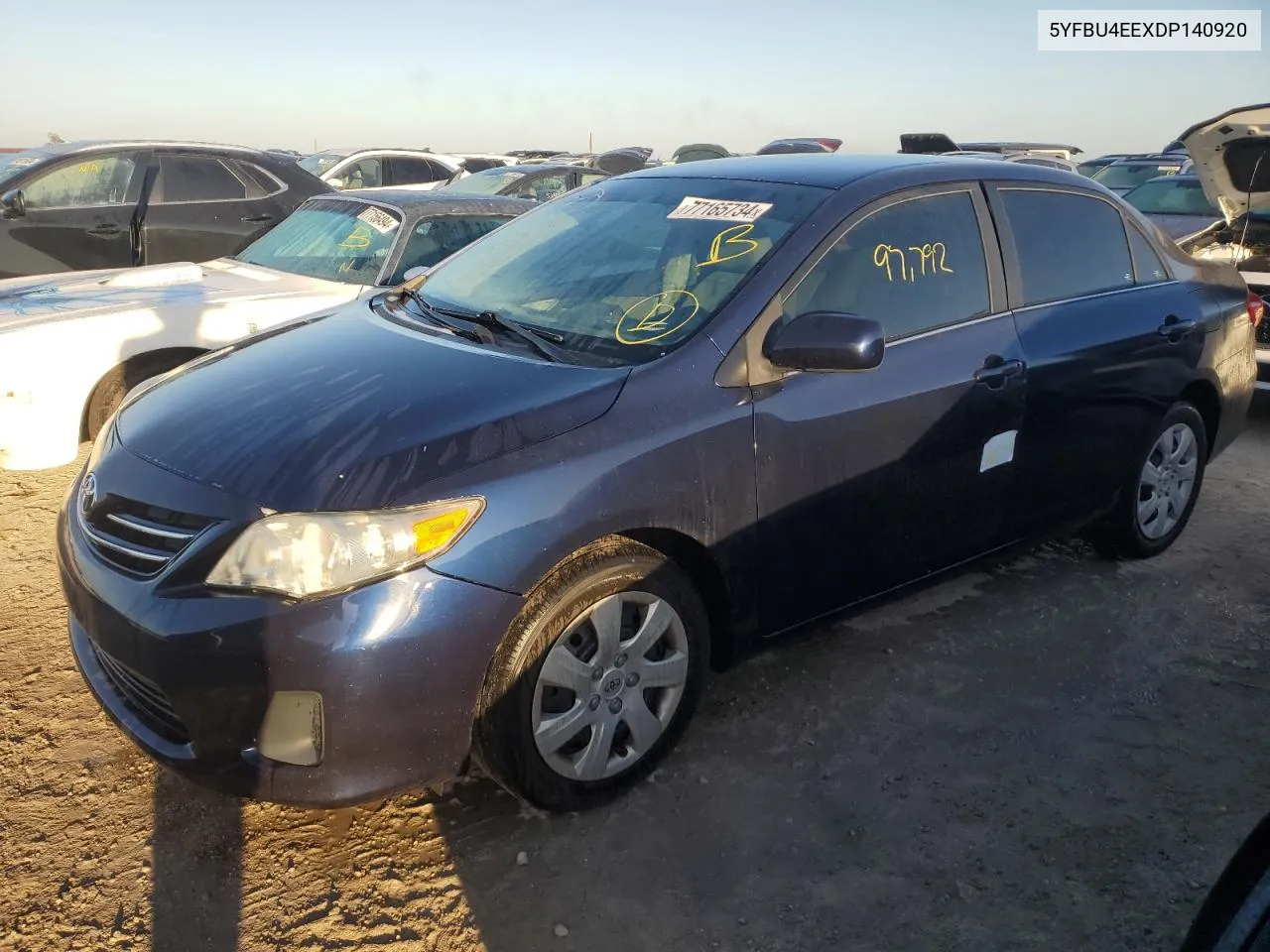 2013 Toyota Corolla Base VIN: 5YFBU4EEXDP140920 Lot: 77165734