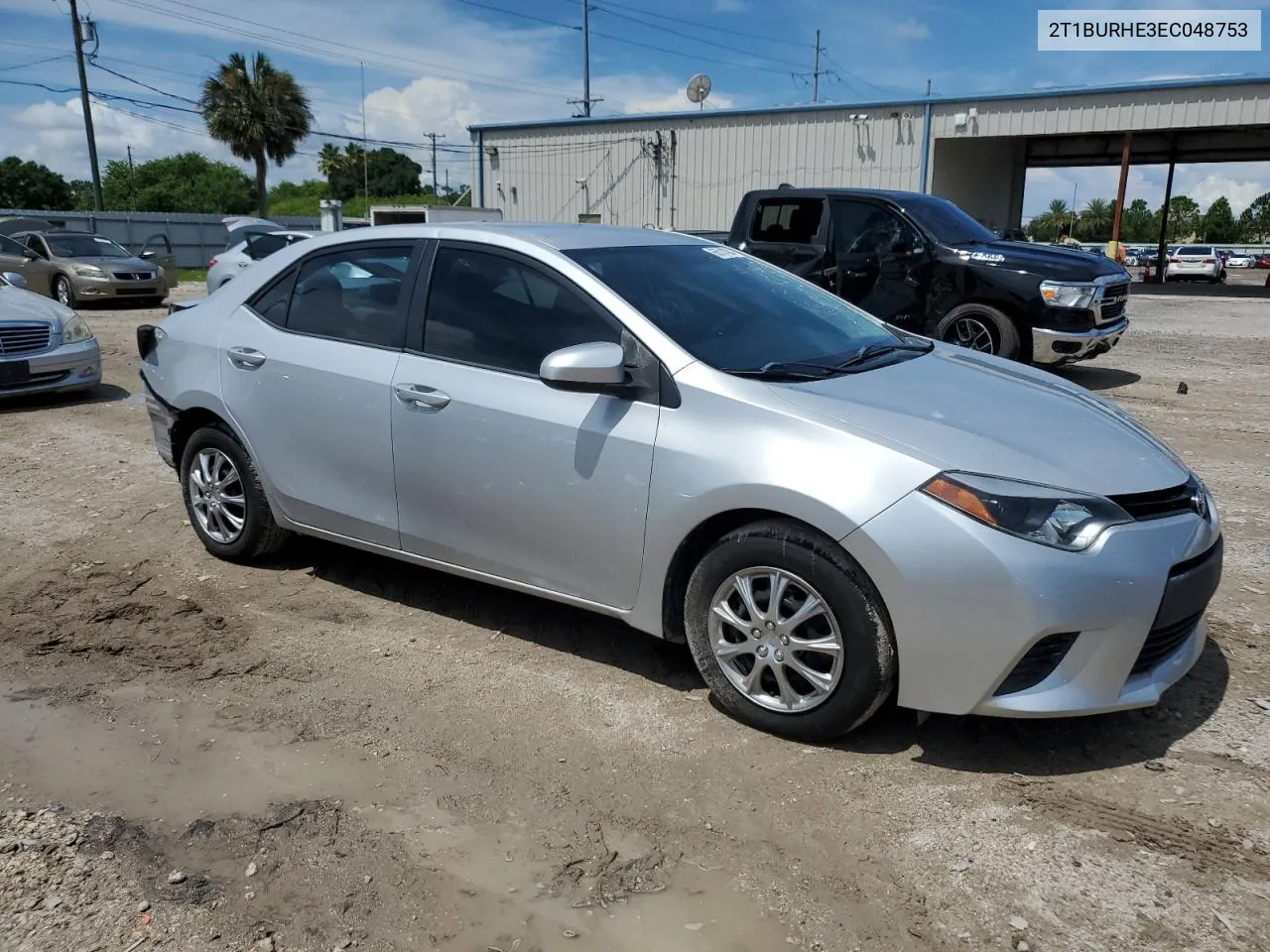 2014 Toyota Corolla L VIN: 2T1BURHE3EC048753 Lot: 65514384