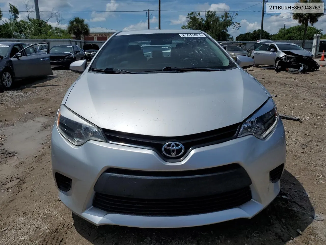 2014 Toyota Corolla L VIN: 2T1BURHE3EC048753 Lot: 65514384