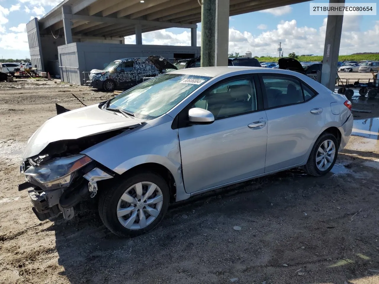 2014 Toyota Corolla L VIN: 2T1BURHE7EC080654 Lot: 67727294