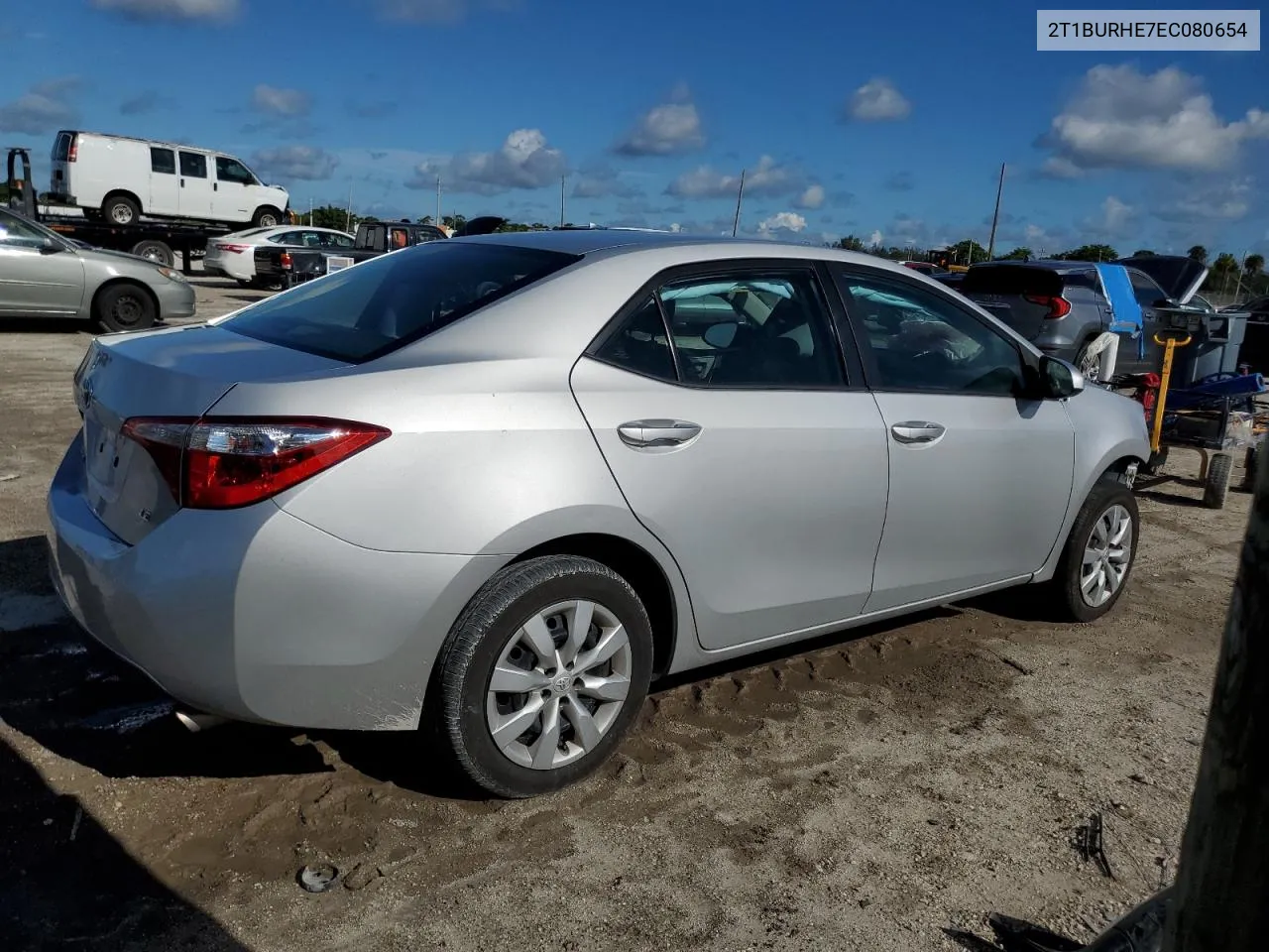 2014 Toyota Corolla L VIN: 2T1BURHE7EC080654 Lot: 67727294