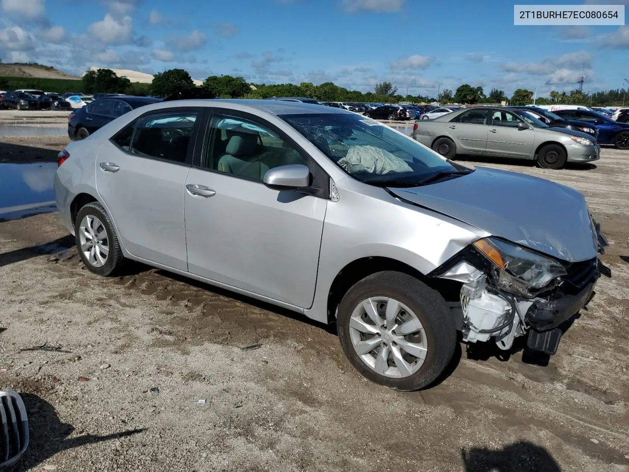 2014 Toyota Corolla L VIN: 2T1BURHE7EC080654 Lot: 67727294