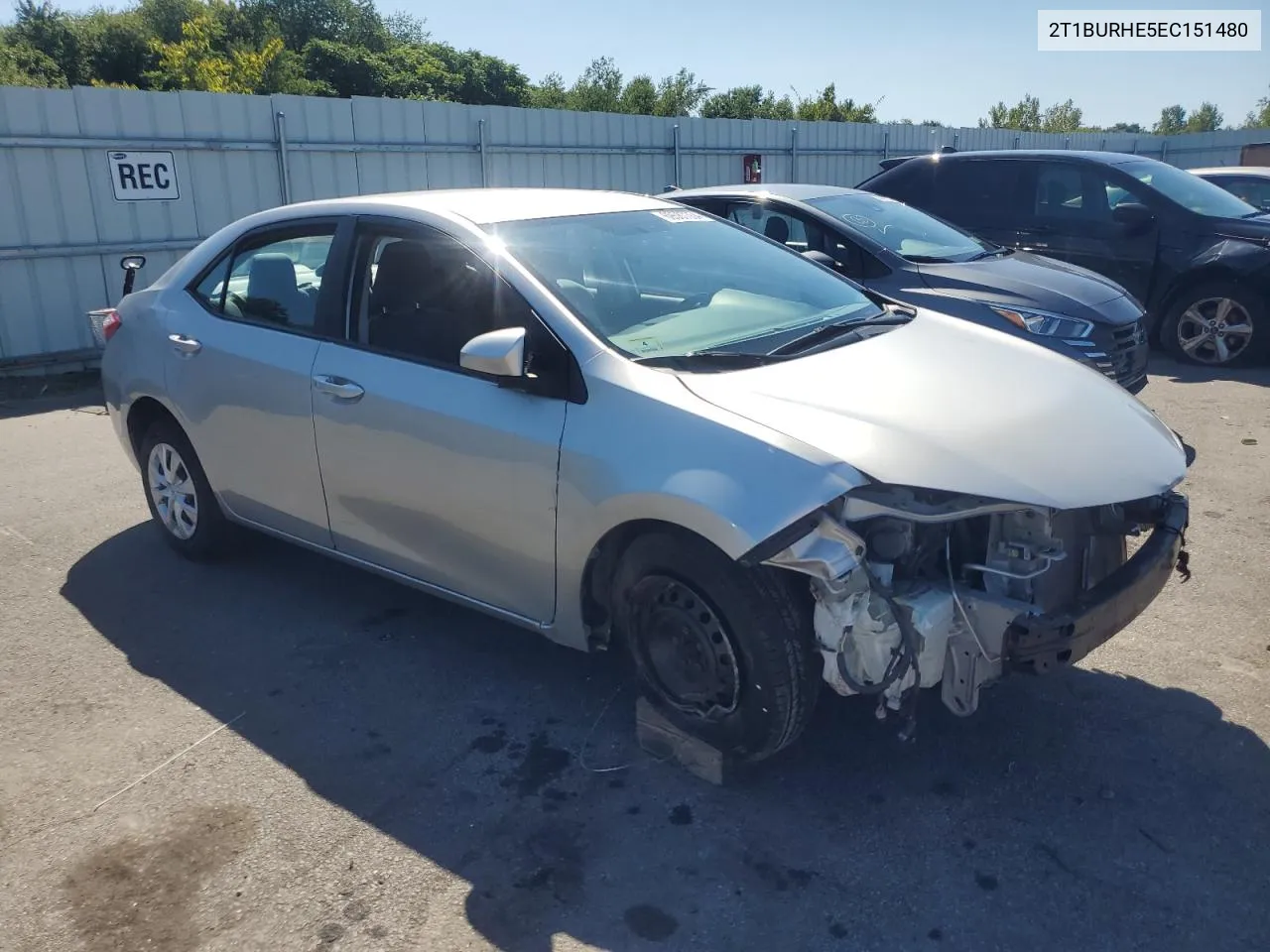 2014 Toyota Corolla L VIN: 2T1BURHE5EC151480 Lot: 69587354