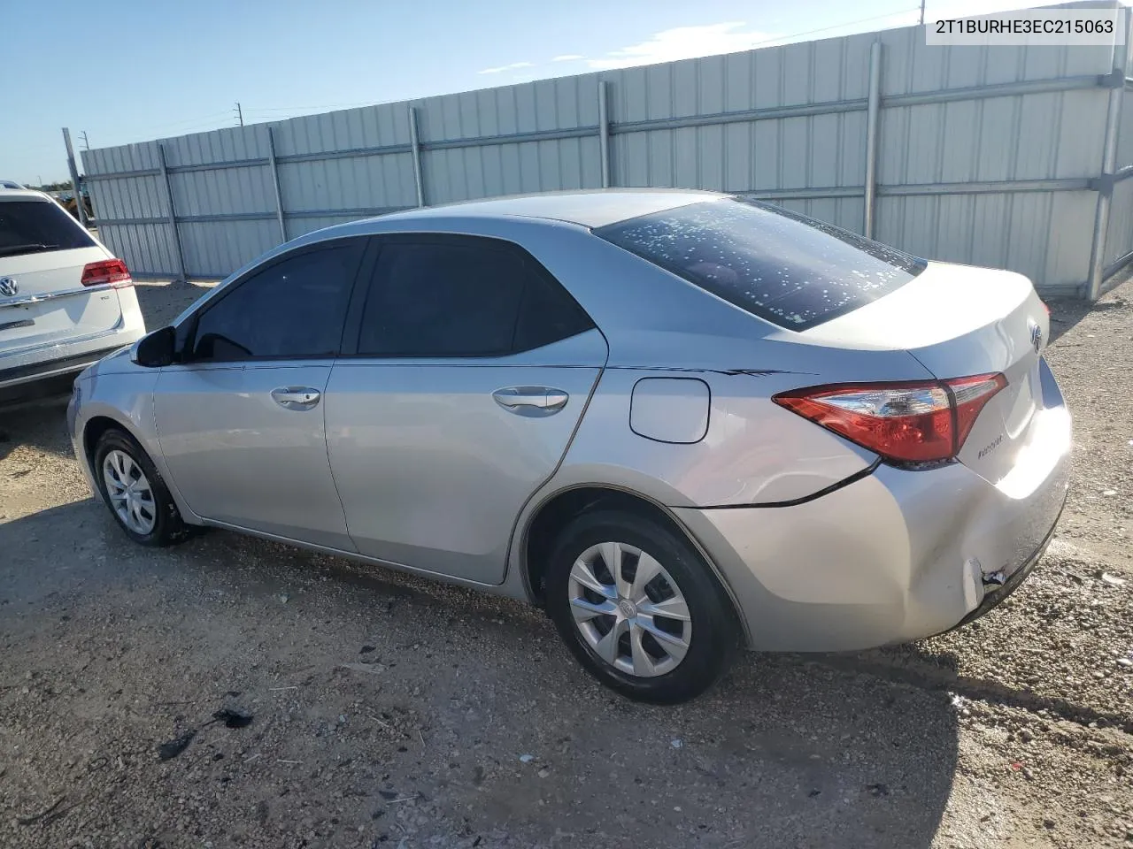 2T1BURHE3EC215063 2014 Toyota Corolla L