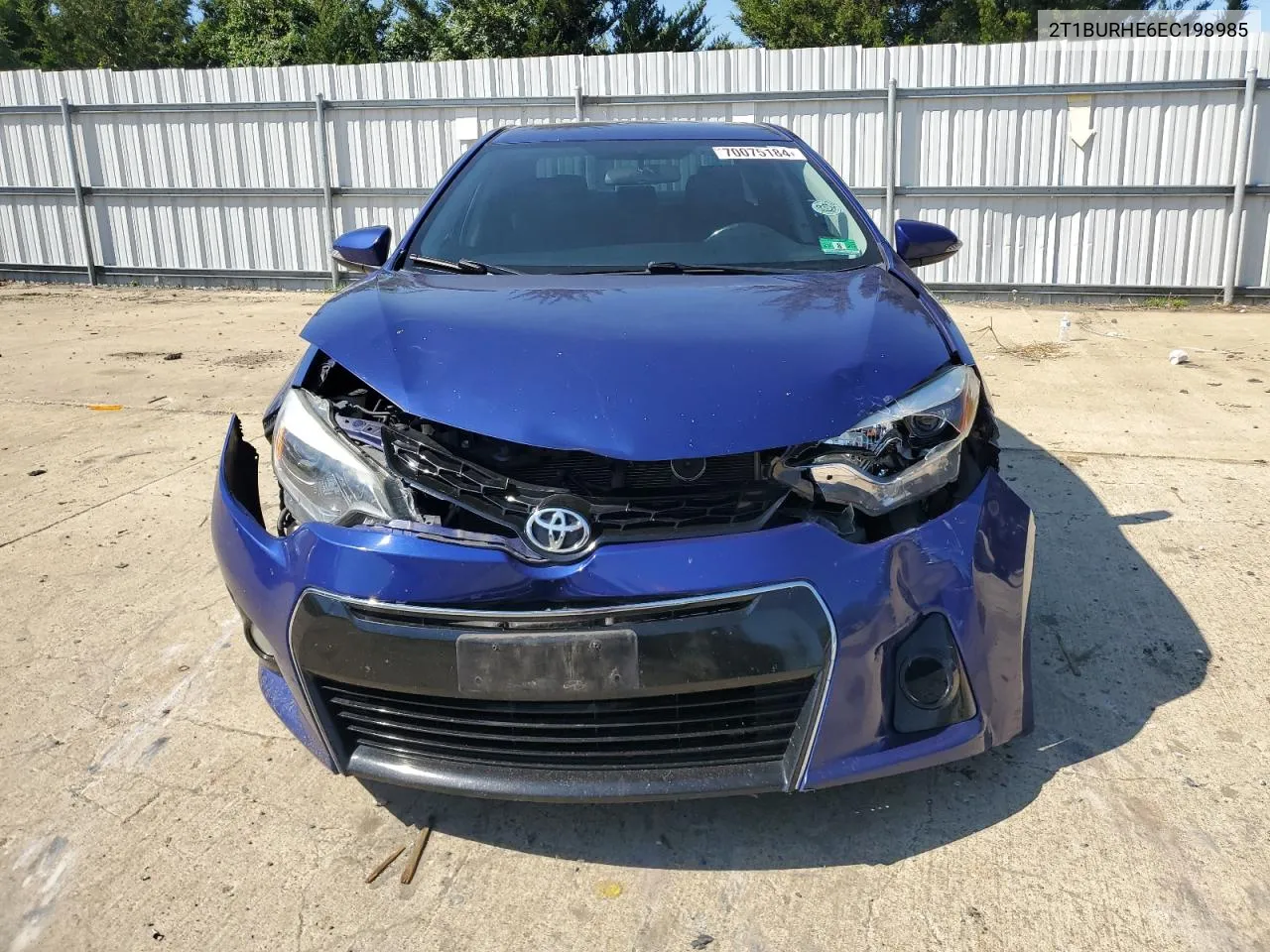 2014 Toyota Corolla L VIN: 2T1BURHE6EC198985 Lot: 70075184