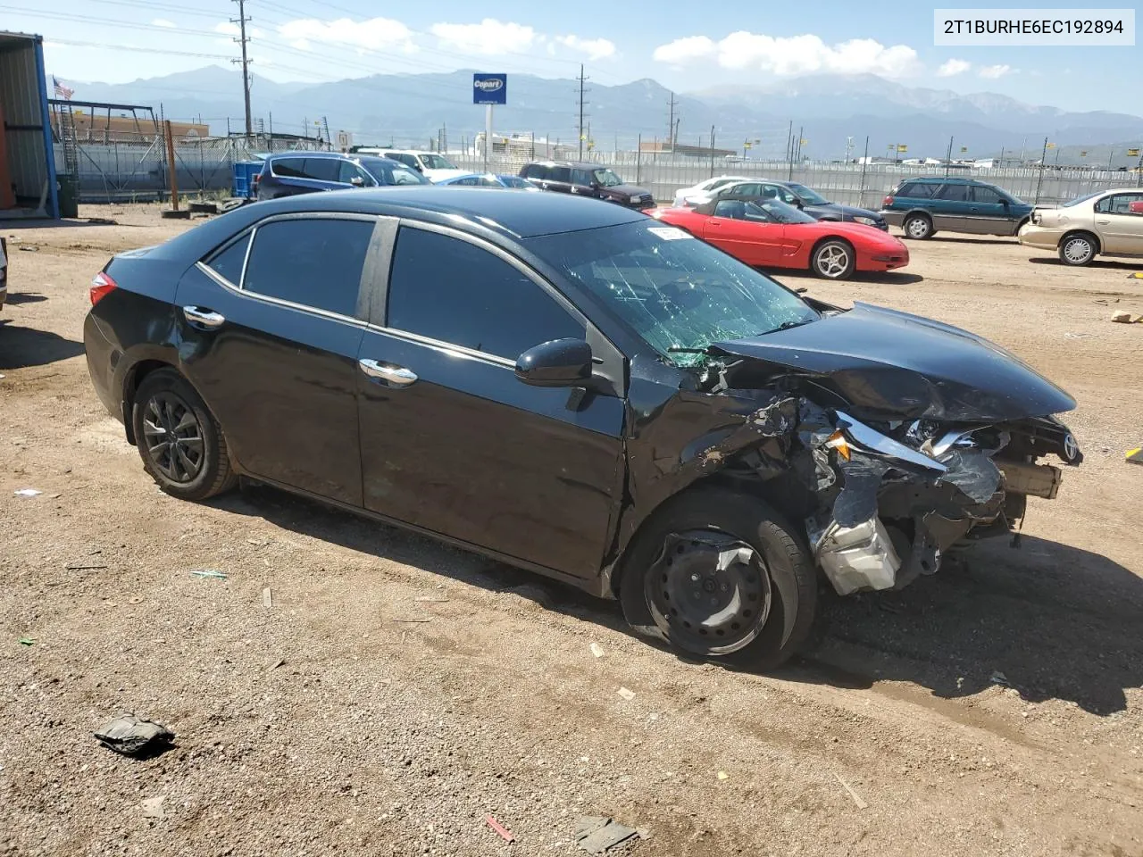 2014 Toyota Corolla L VIN: 2T1BURHE6EC192894 Lot: 70657754