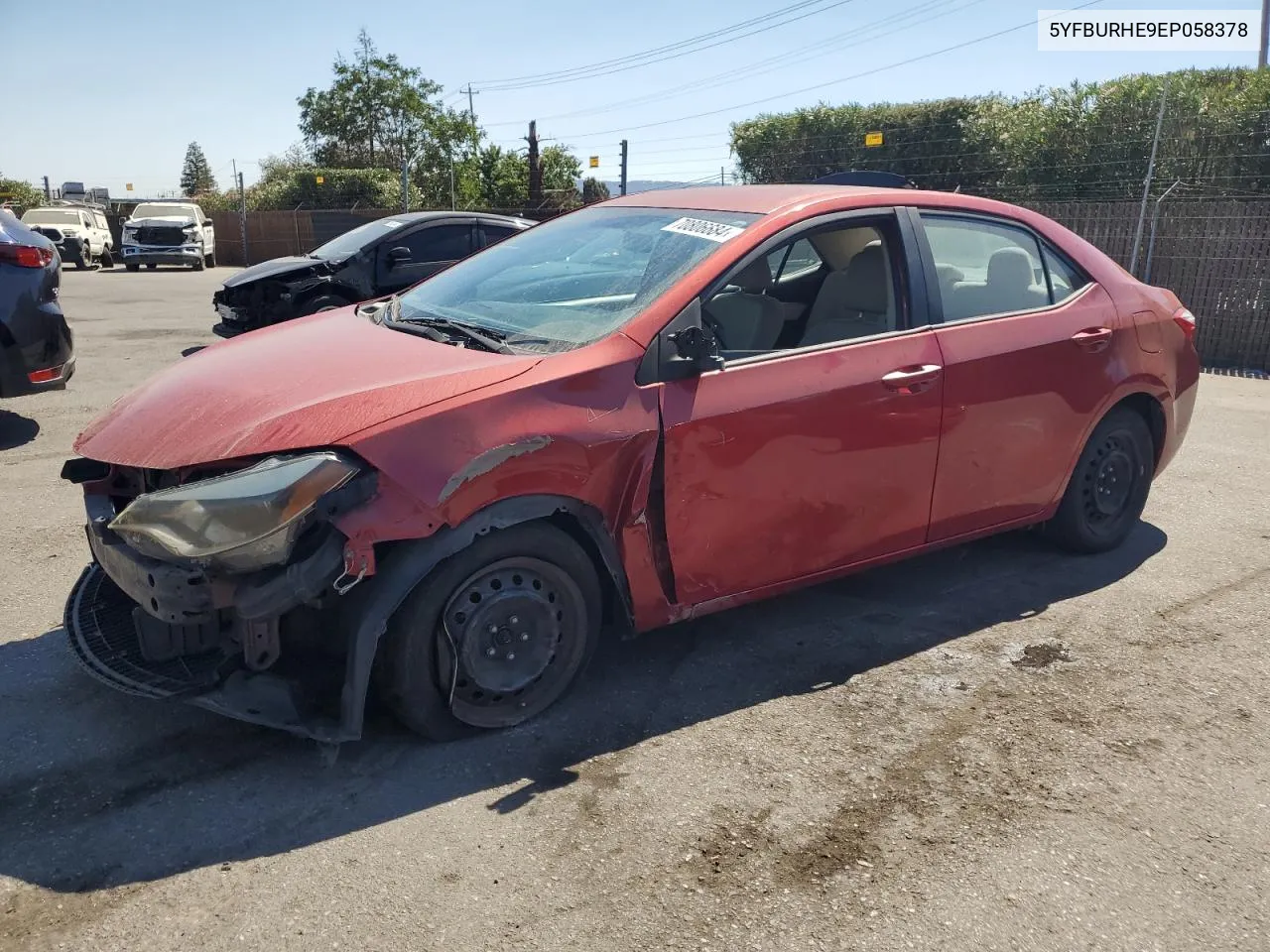 2014 Toyota Corolla L VIN: 5YFBURHE9EP058378 Lot: 70806684