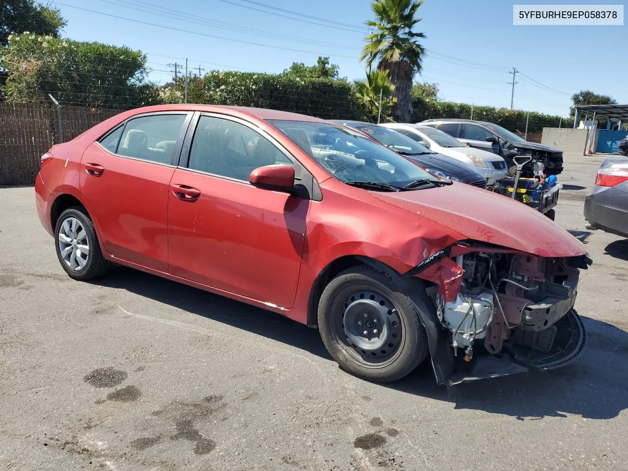 2014 Toyota Corolla L VIN: 5YFBURHE9EP058378 Lot: 70806684