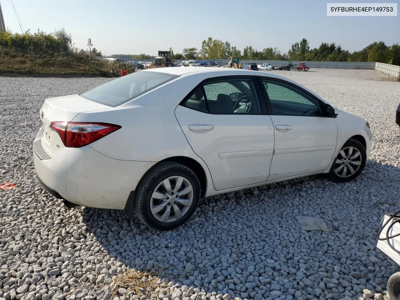 2014 Toyota Corolla L VIN: 5YFBURHE4EP149753 Lot: 71909764