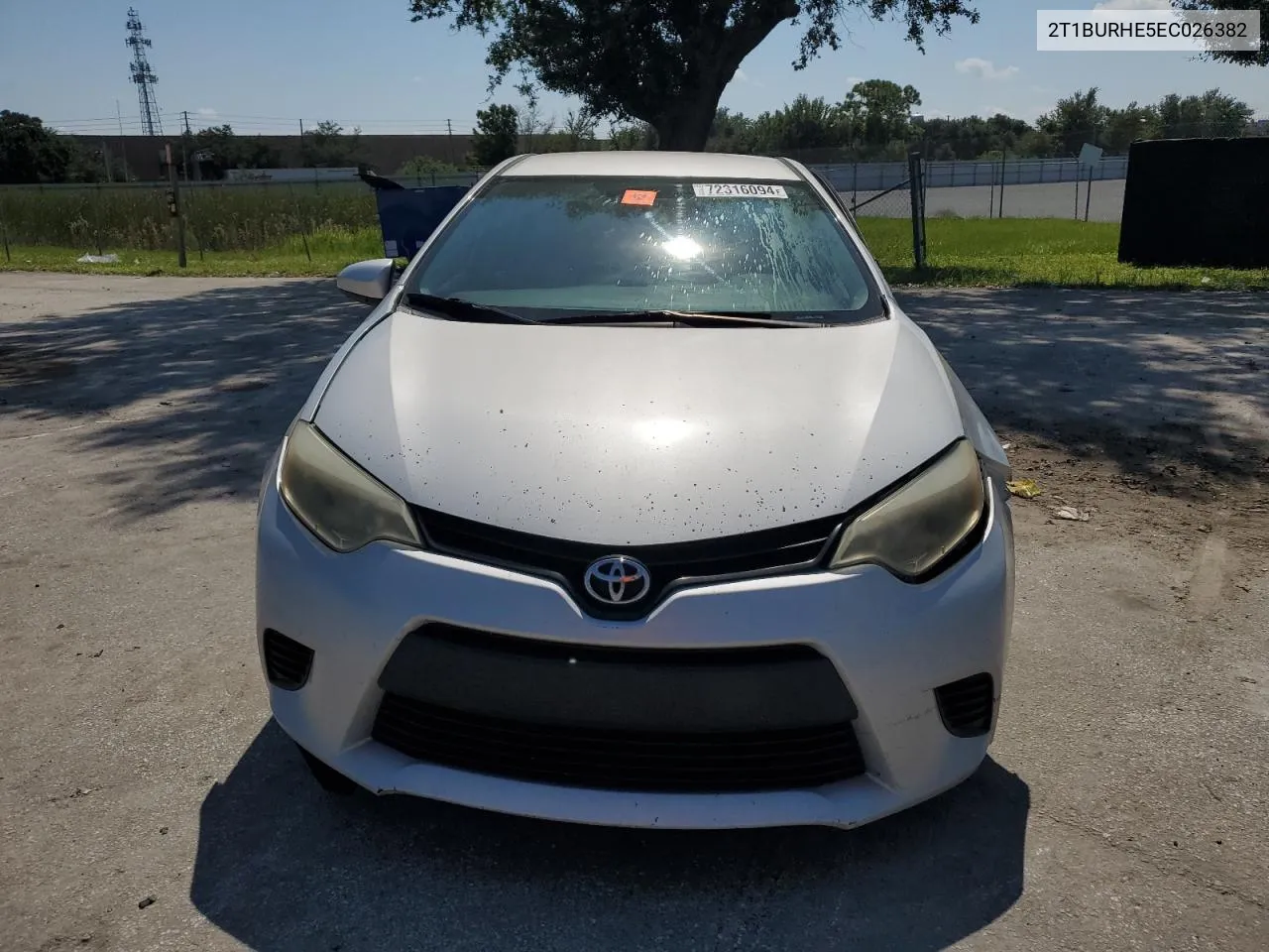 2014 Toyota Corolla L VIN: 2T1BURHE5EC026382 Lot: 72316094