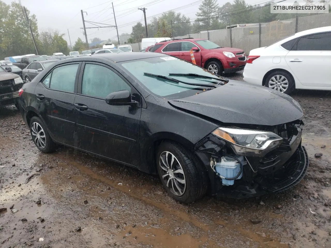 2014 Toyota Corolla L VIN: 2T1BURHE2EC217905 Lot: 72621974