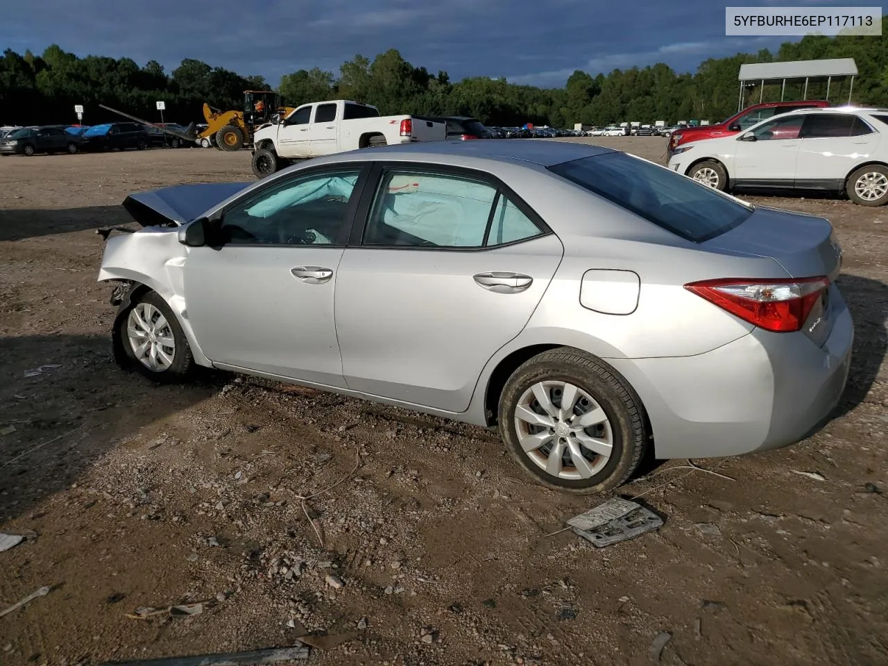 2014 Toyota Corolla L VIN: 5YFBURHE6EP117113 Lot: 74013314