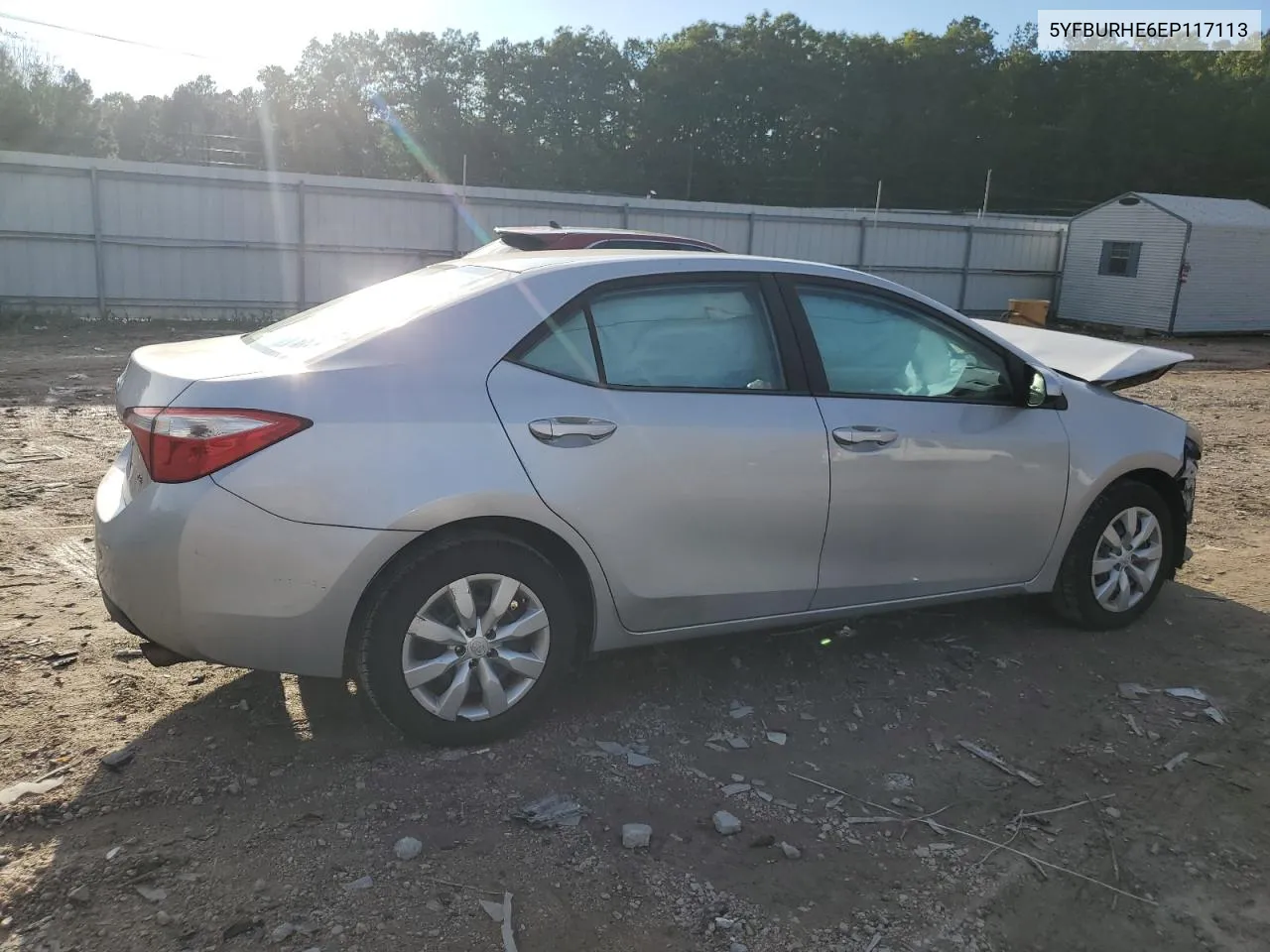 2014 Toyota Corolla L VIN: 5YFBURHE6EP117113 Lot: 74013314