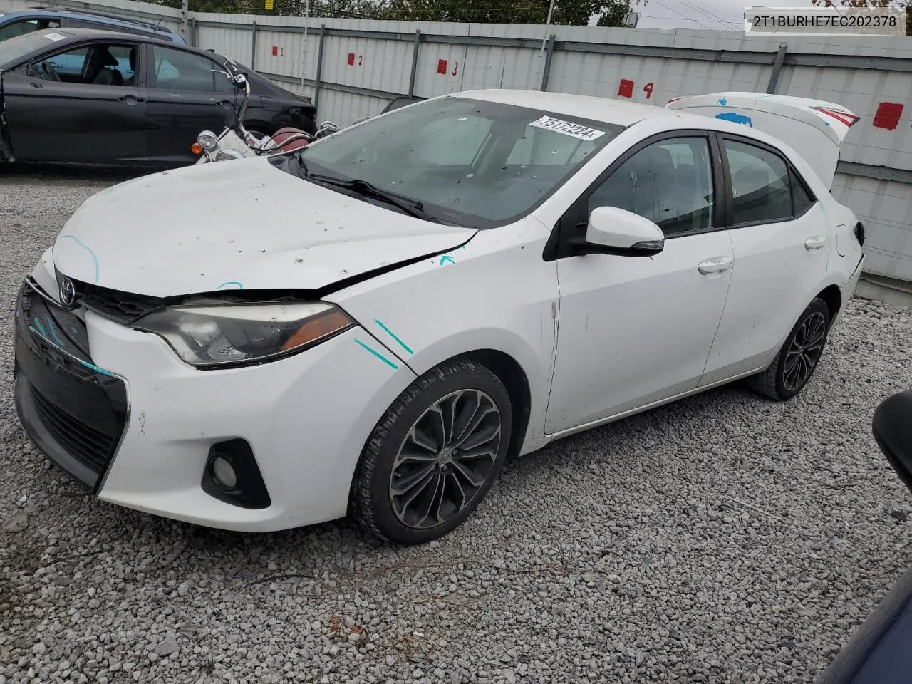 2014 Toyota Corolla L VIN: 2T1BURHE7EC202378 Lot: 75172224