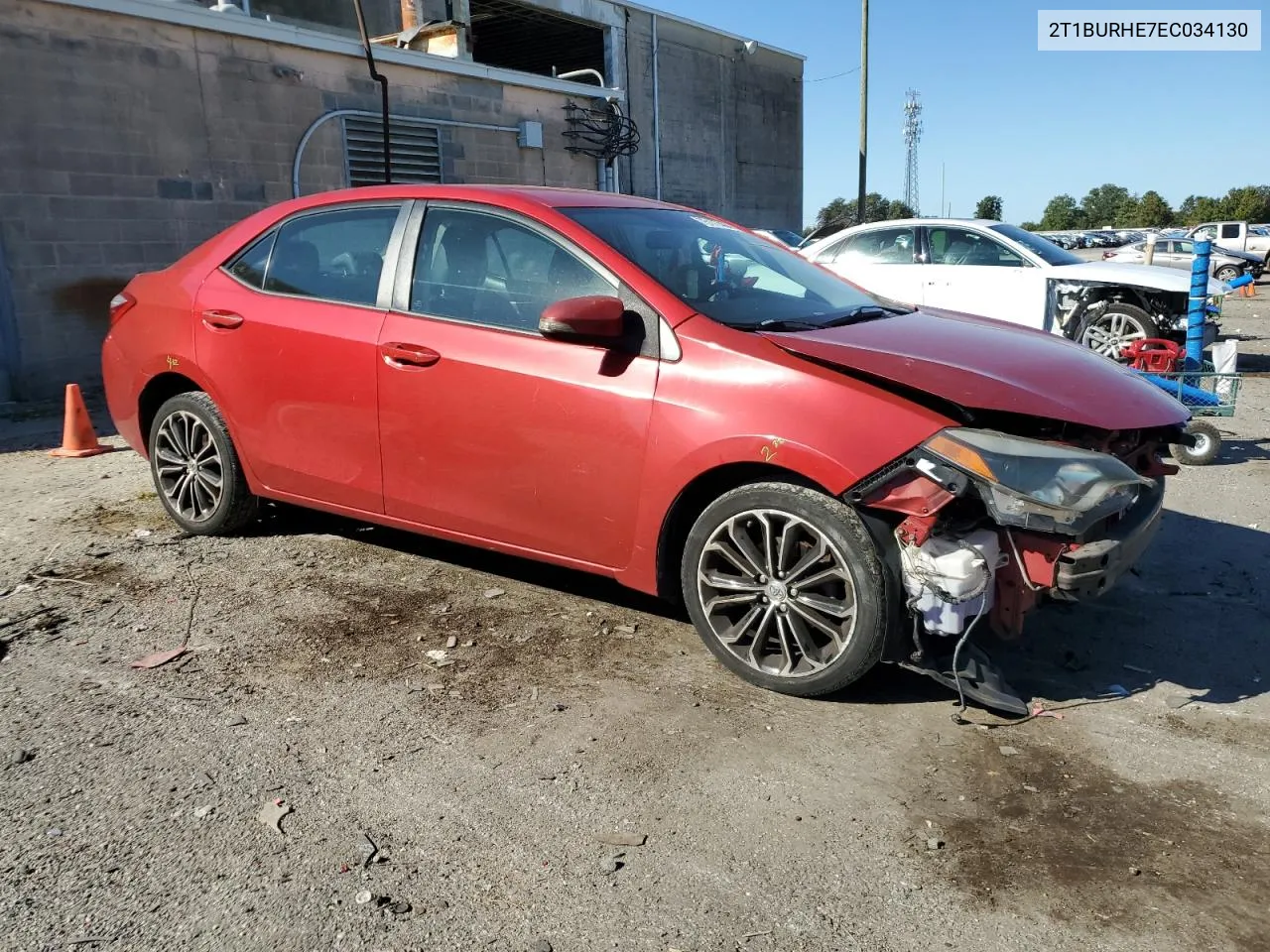 2014 Toyota Corolla L VIN: 2T1BURHE7EC034130 Lot: 75177484