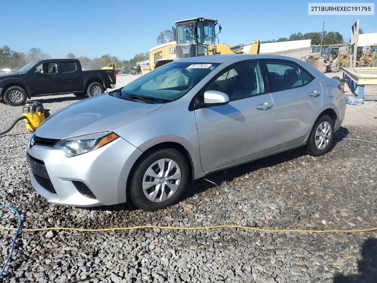 2014 Toyota Corolla L VIN: 2T1BURHEXEC191795 Lot: 76172924