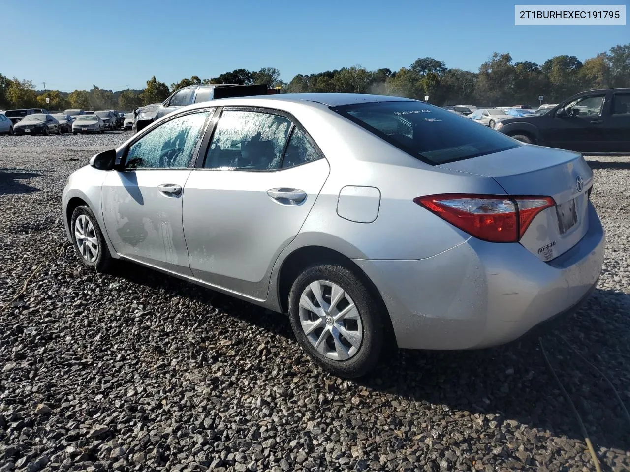 2014 Toyota Corolla L VIN: 2T1BURHEXEC191795 Lot: 76172924