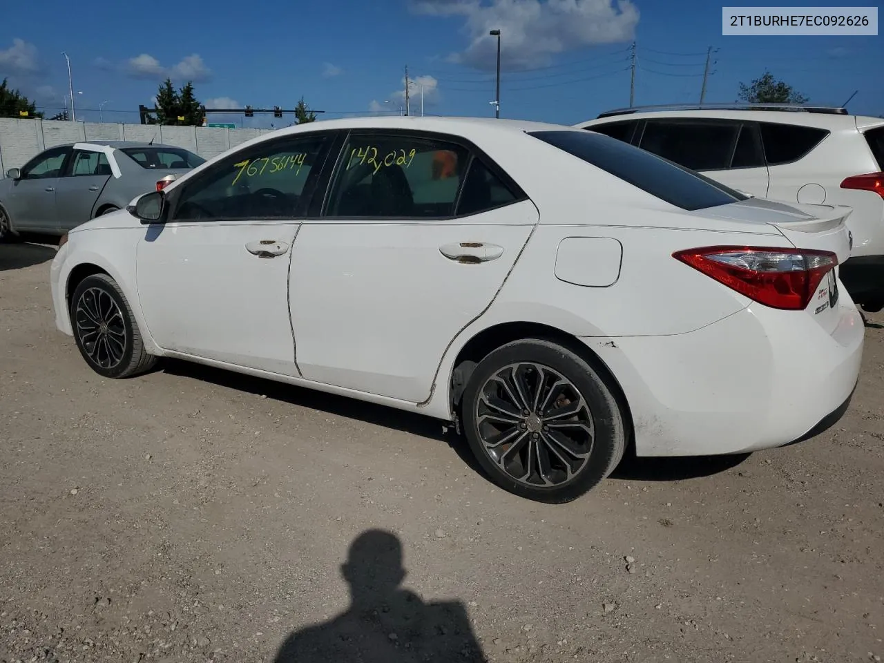 2014 Toyota Corolla L VIN: 2T1BURHE7EC092626 Lot: 76756144