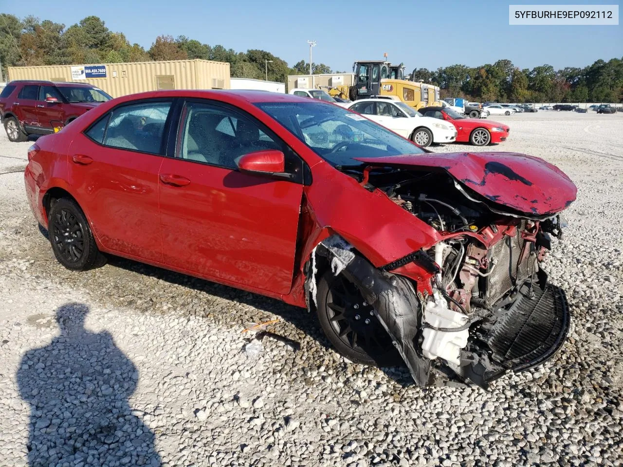 2014 Toyota Corolla L VIN: 5YFBURHE9EP092112 Lot: 77703174