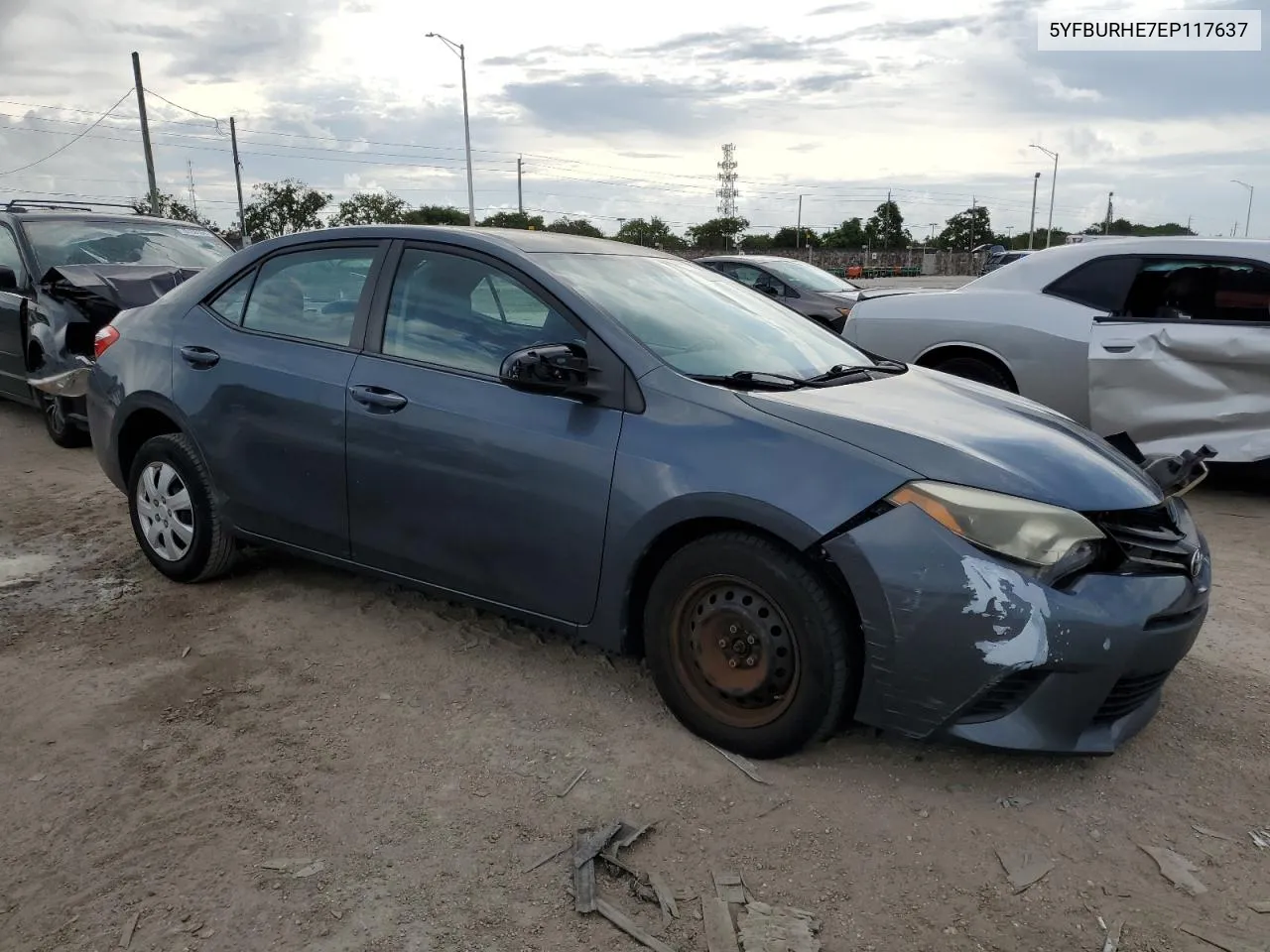 2014 Toyota Corolla L VIN: 5YFBURHE7EP117637 Lot: 77965874