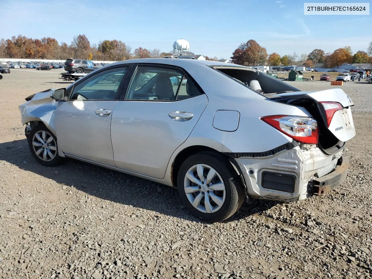 2014 Toyota Corolla L VIN: 2T1BURHE7EC165624 Lot: 78013314