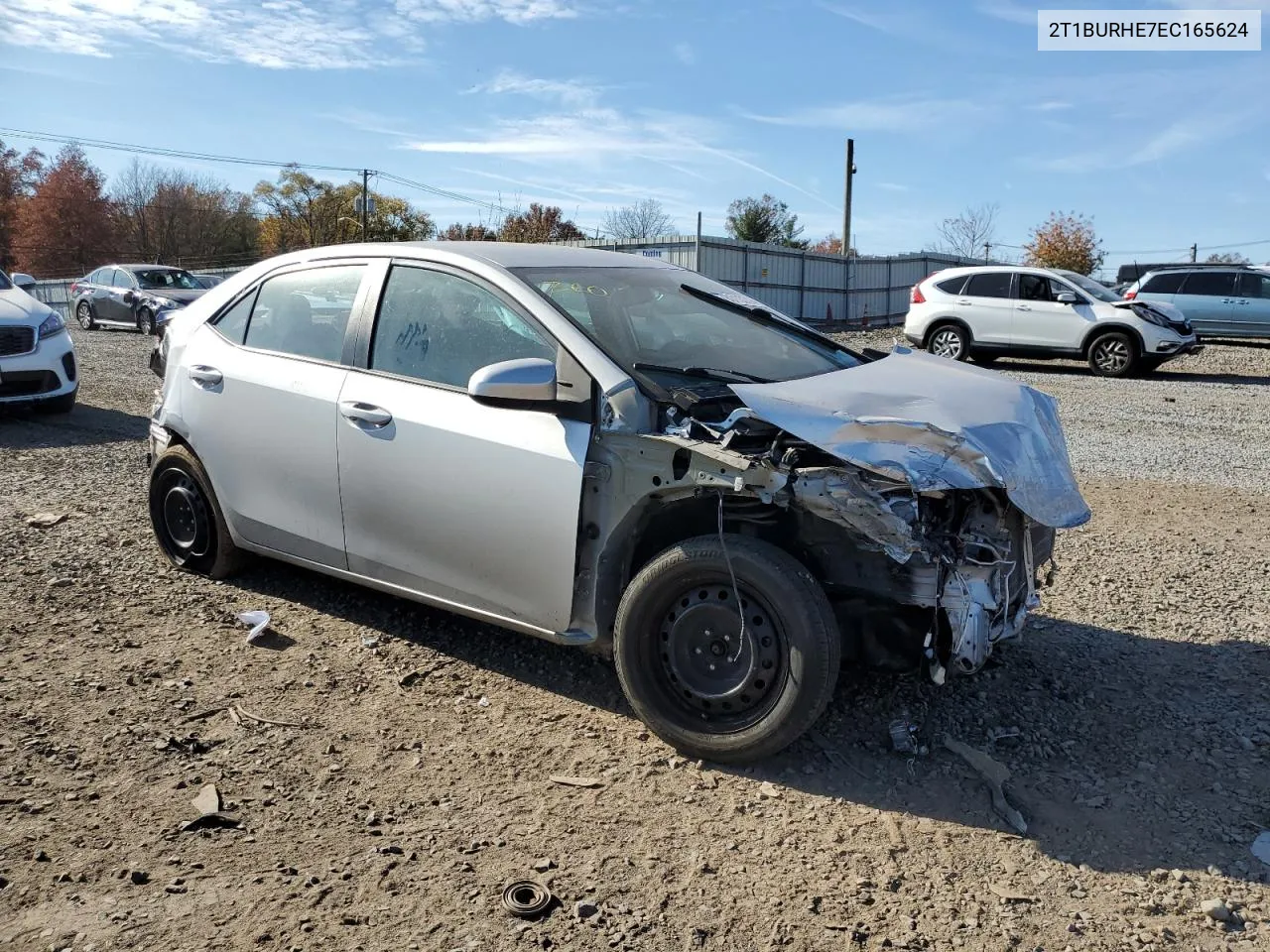 2014 Toyota Corolla L VIN: 2T1BURHE7EC165624 Lot: 78013314