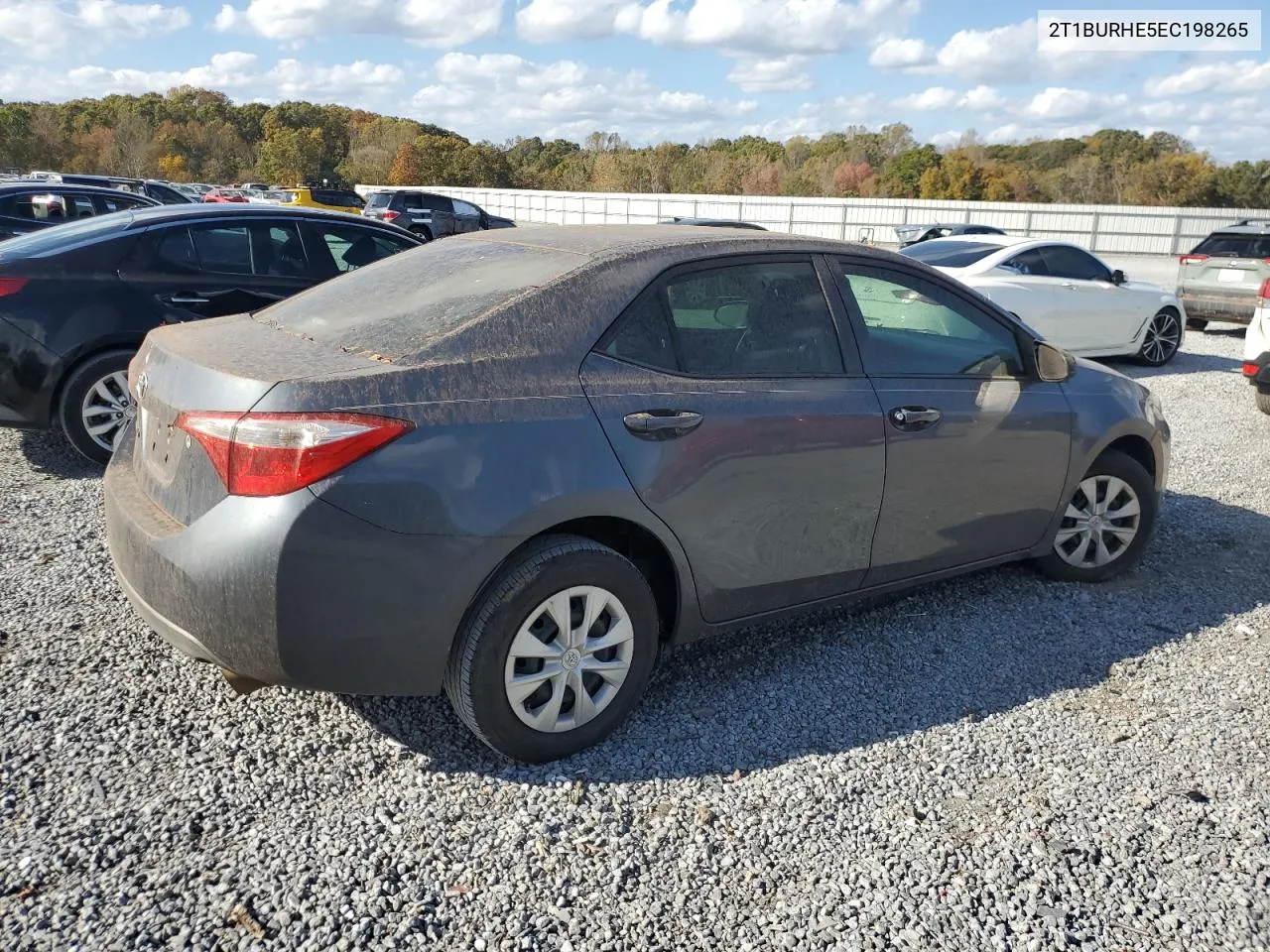 2014 Toyota Corolla L VIN: 2T1BURHE5EC198265 Lot: 78535504