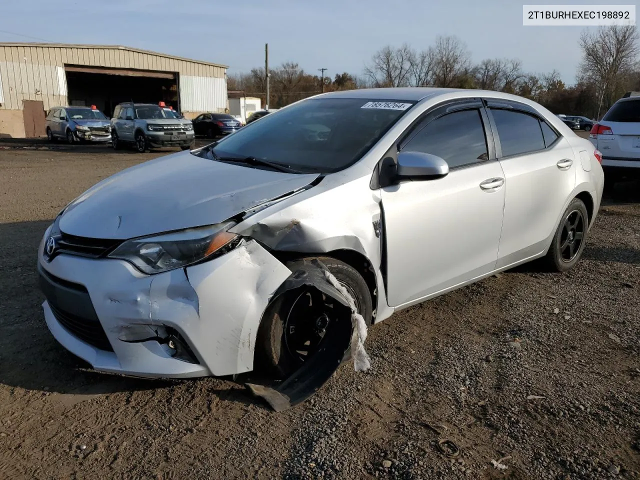 2014 Toyota Corolla L VIN: 2T1BURHEXEC198892 Lot: 78576264