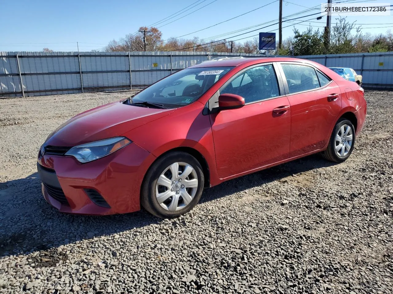 2014 Toyota Corolla L VIN: 2T1BURHE8EC172386 Lot: 79780394