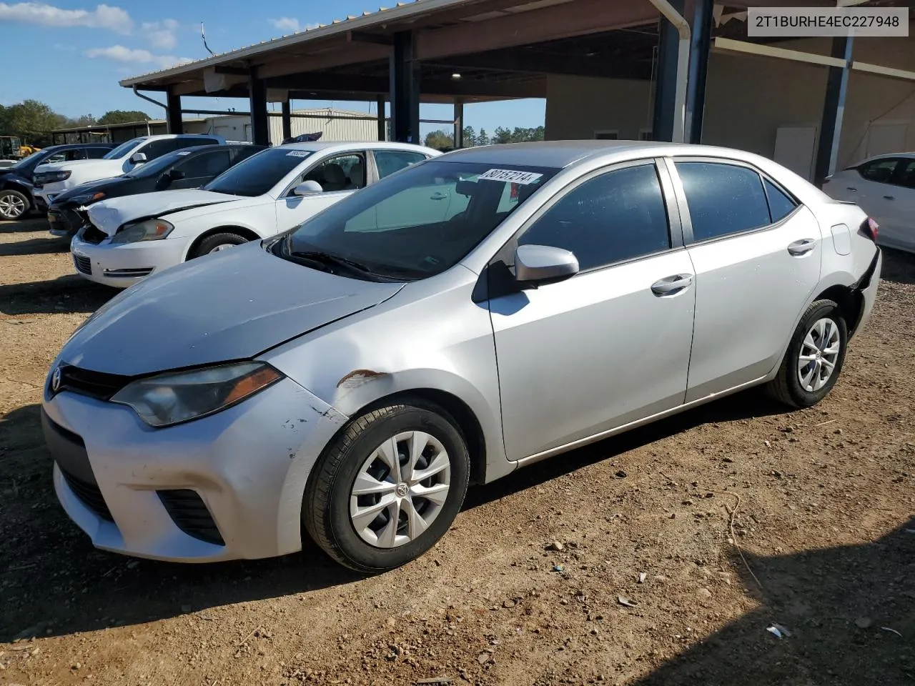 2014 Toyota Corolla L VIN: 2T1BURHE4EC227948 Lot: 80157214