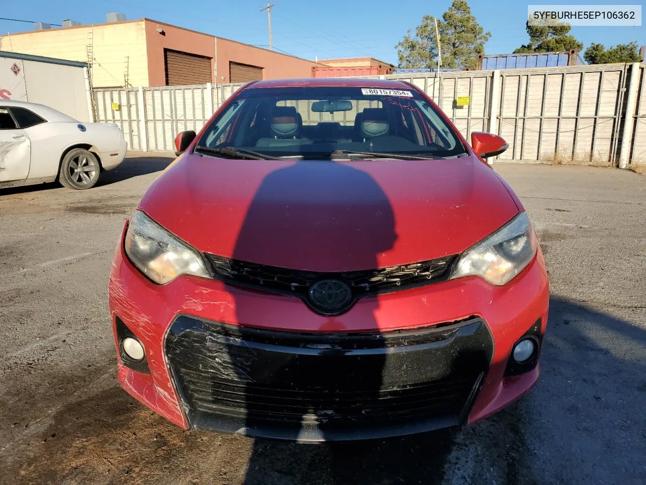 2014 Toyota Corolla L VIN: 5YFBURHE5EP106362 Lot: 80157354