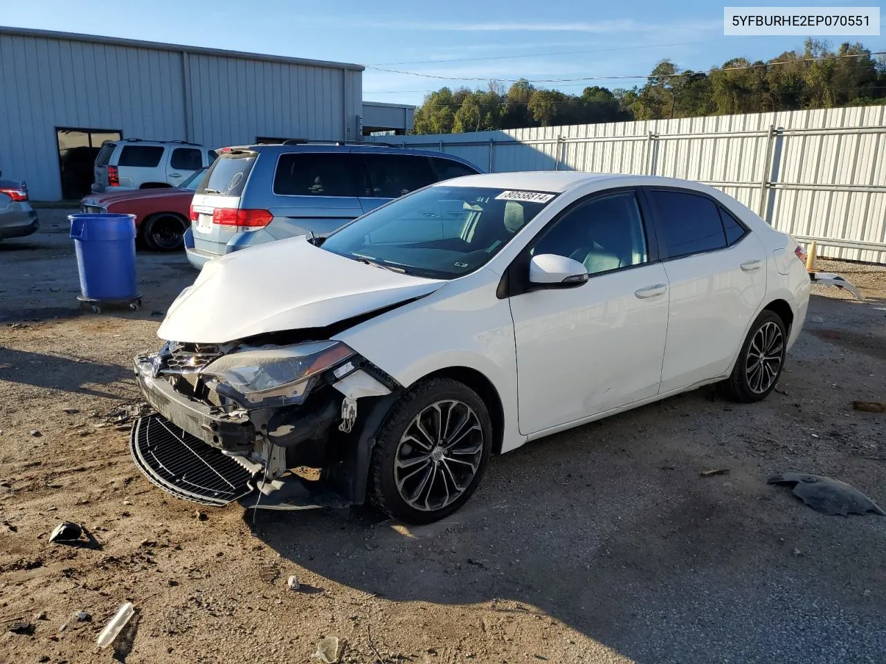 2014 Toyota Corolla L VIN: 5YFBURHE2EP070551 Lot: 80558814