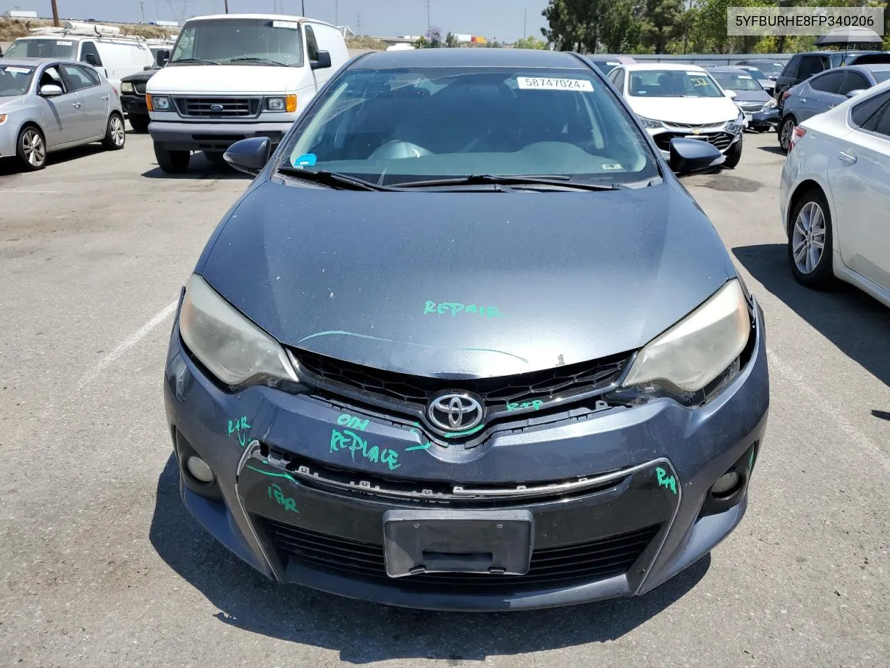 2015 Toyota Corolla L VIN: 5YFBURHE8FP340206 Lot: 58747024