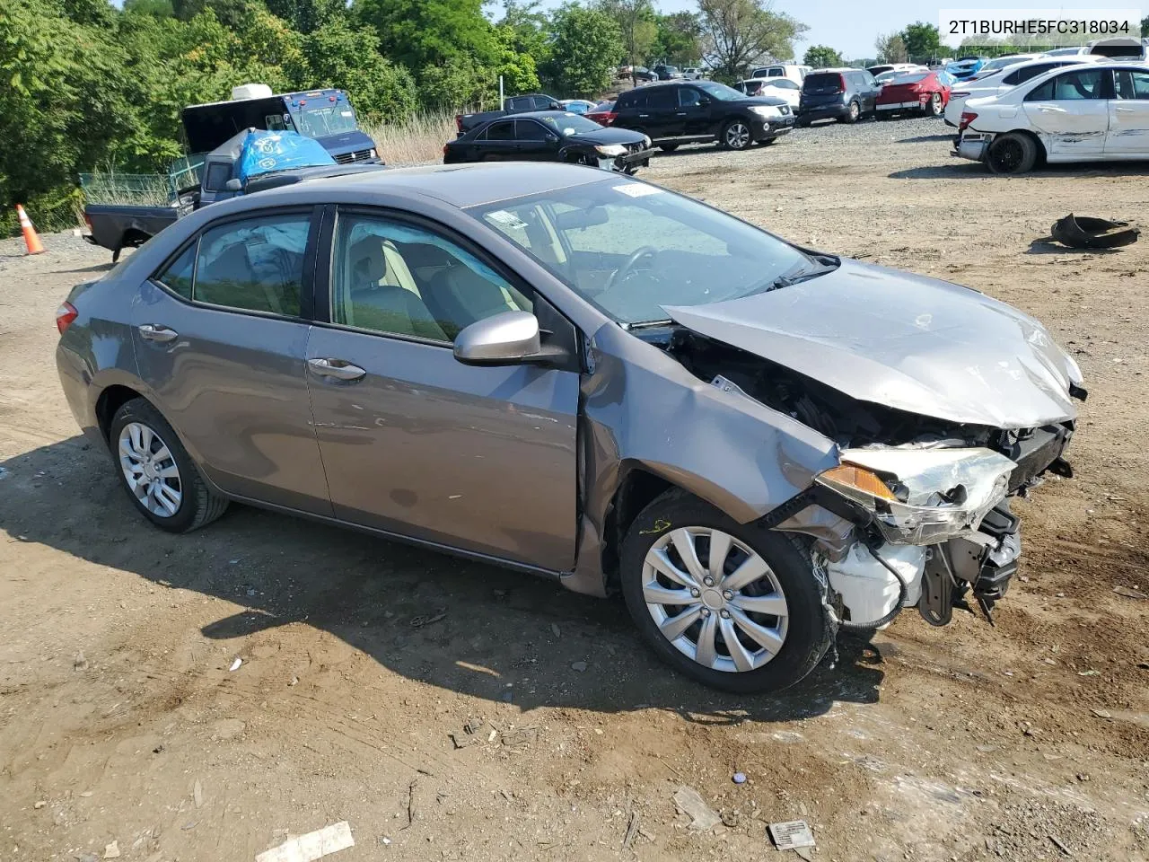 2015 Toyota Corolla L VIN: 2T1BURHE5FC318034 Lot: 59312314