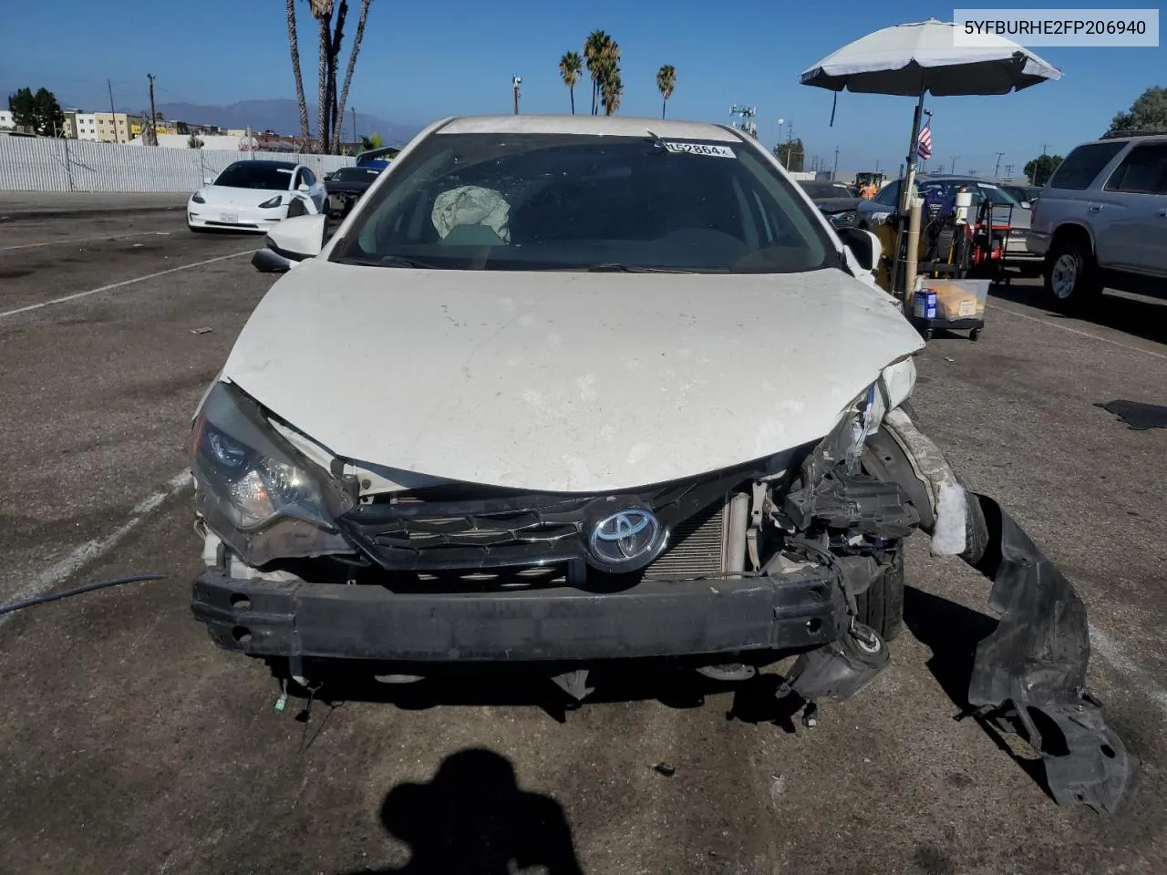 2015 Toyota Corolla L VIN: 5YFBURHE2FP206940 Lot: 67152864