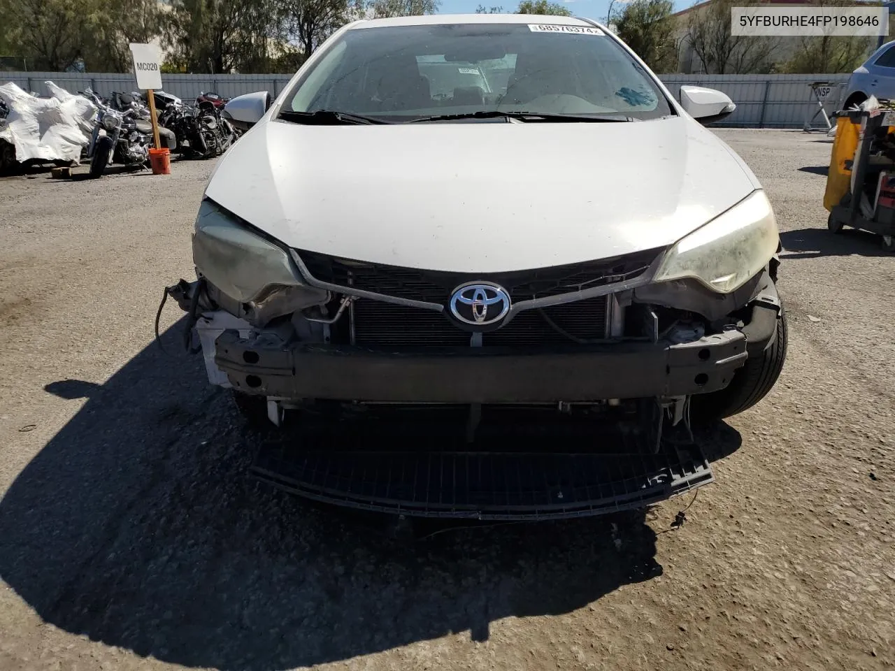 2015 Toyota Corolla L VIN: 5YFBURHE4FP198646 Lot: 68576374