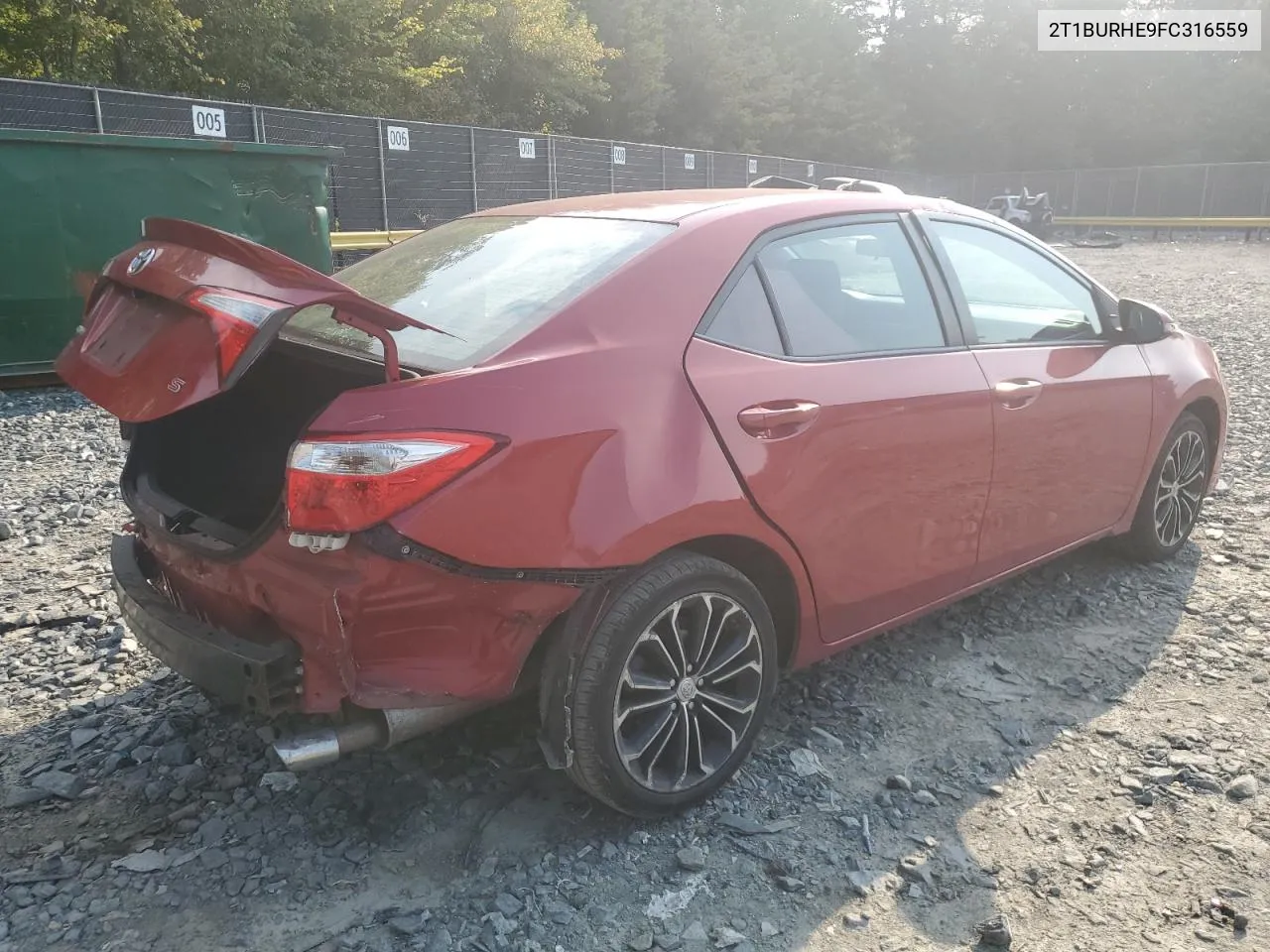 2015 Toyota Corolla L VIN: 2T1BURHE9FC316559 Lot: 69465294